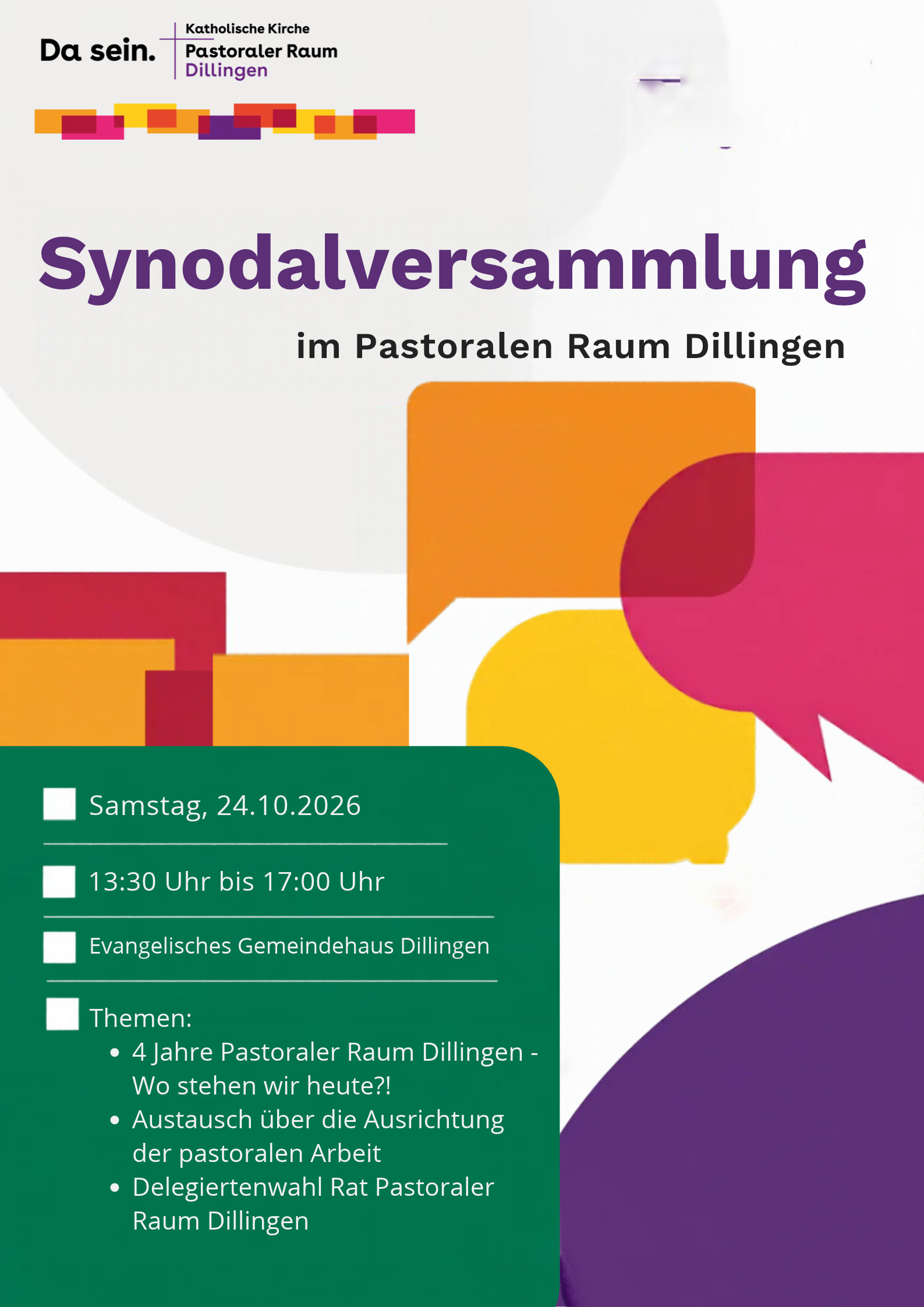 Plakat für die Synodalversammlung (c) Simon Hoffmann Plakat für die Synodalversammlung